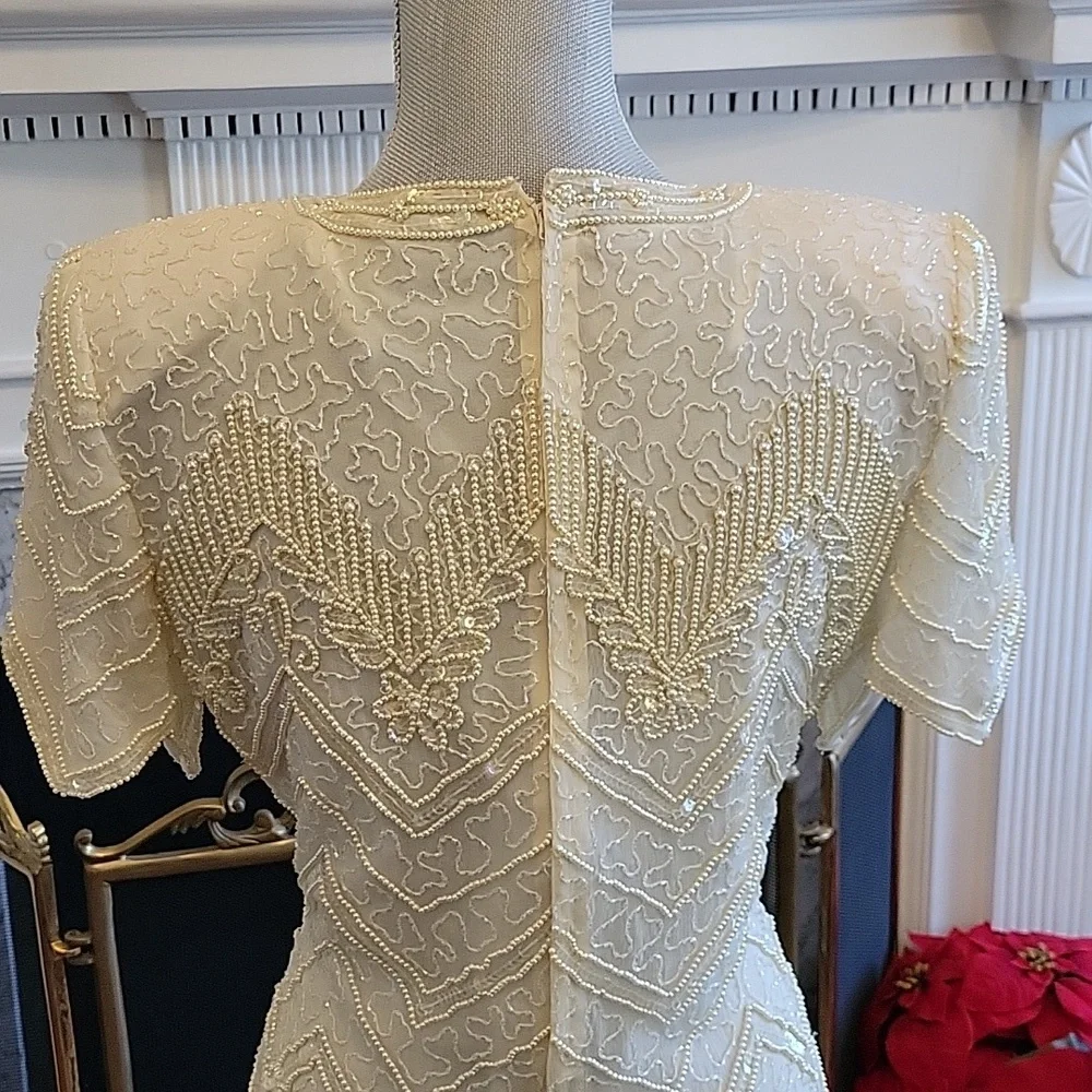 Vintage 1980's Beaded Dress - Picture 9 of 11